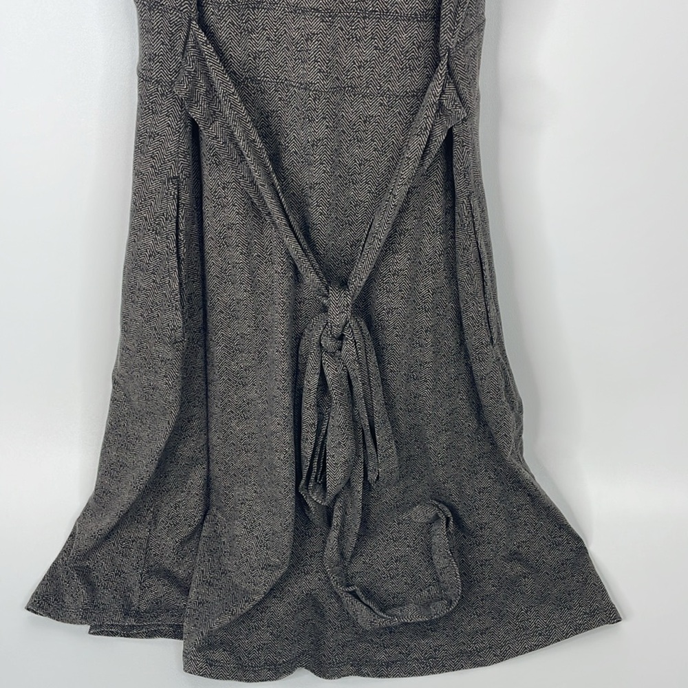 Toad & Co Cue Sleeveless Wrap Dress Size Medium Brown Buffalo Herringbone Print - Picture 7 of 12